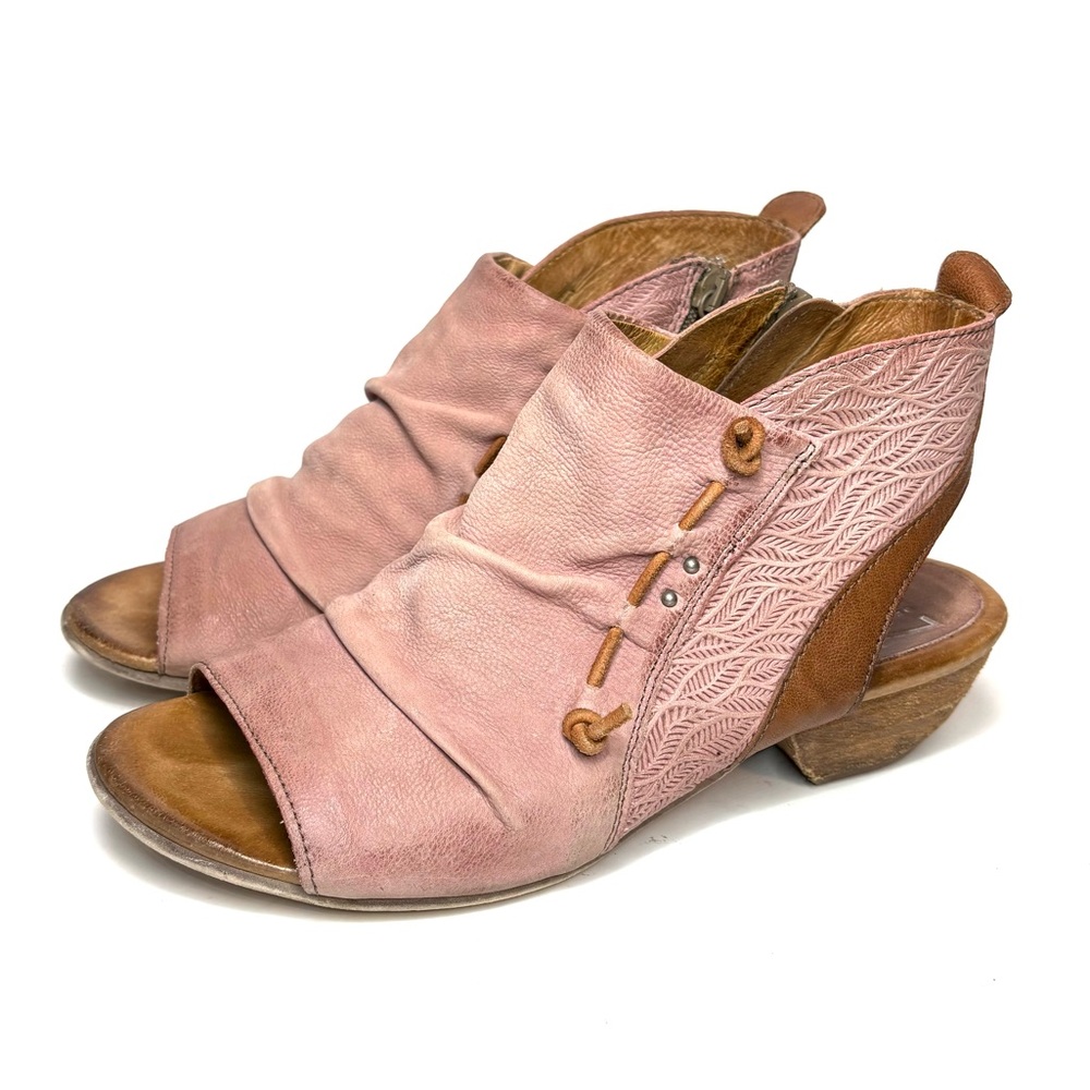 Miz Mooz Pink Leather Open-Toe Ankle Sandals - Picture 8 of 8